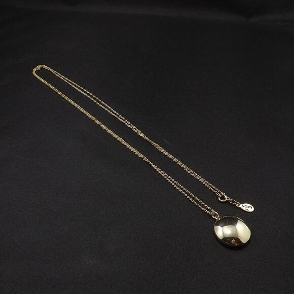 Loft Gray Crystal Pendant Long Silver Necklace, Woman's 34" Gold Tone Necklace - Picture 5 of 8